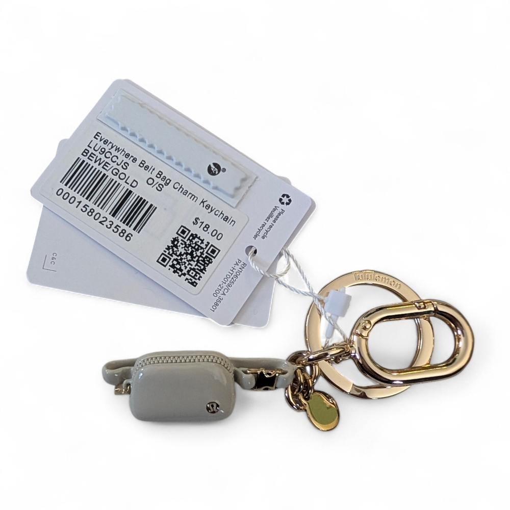 Lululemon Everywhere Belt Bag Charm Keychain Cream And Gold- Sold Out Online